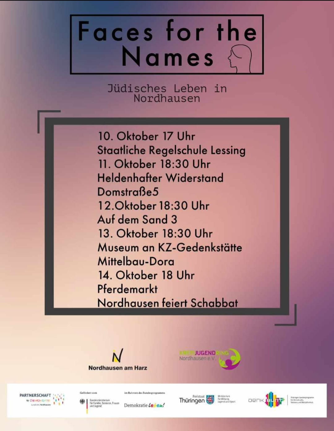 »Faces for the names - Jüdisches Leben in Nordhausen« - Demokratie Leben